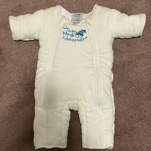 Baby Merlin's Magic Sleepsuit, Off-White 3-6 months